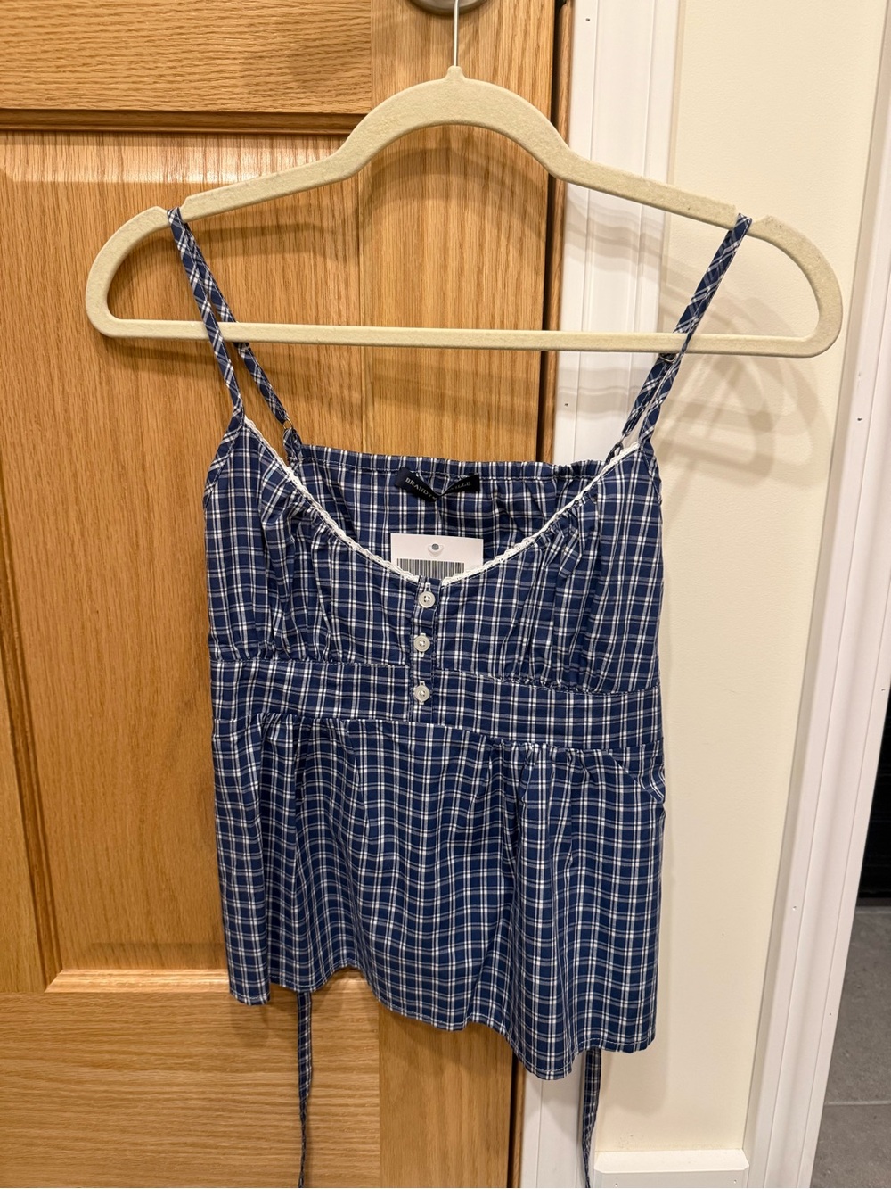 Brandy Melville Blue & White Plaid Tank